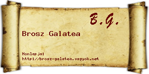 Brosz Galatea névjegykártya